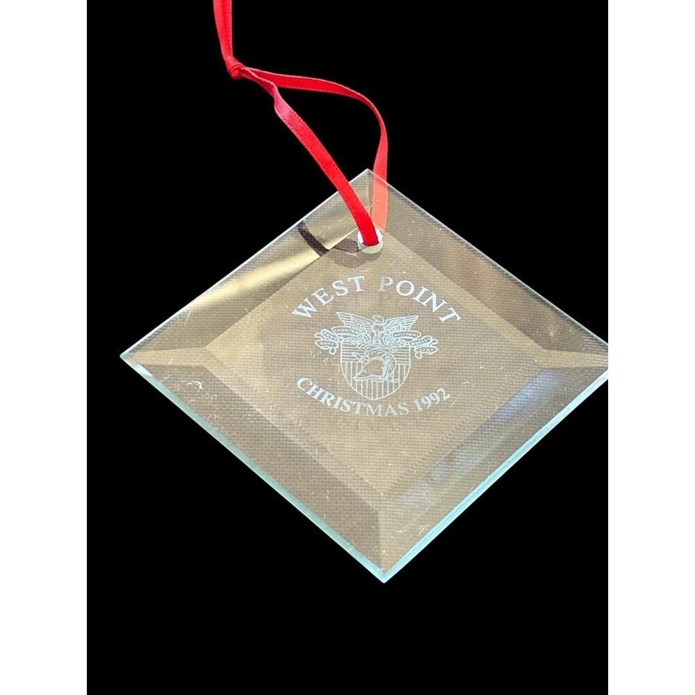 West Point Academy 1992 Glass ornament Vintage Military Army Holiday Memorial